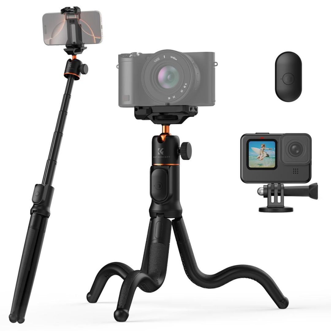 K&F Concept 24" Flexible Tripod with Remote for Phones & Cameras