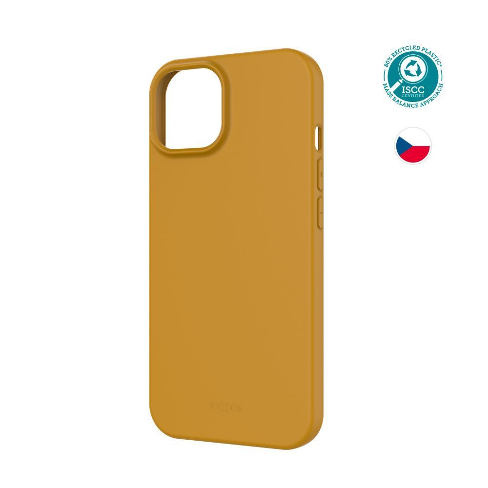 FIXED újrahasznosított anyagból készült TPU hátlap Apple iPhone 15 készülékhez, arany FIXED újrahasznosított anyagból készült TPU hátlap Apple iPhone 15 készülékhez, arany