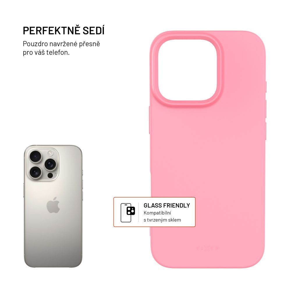 FIXED újrahasznosított anyagból készült TPU hátlap Apple iPhone 16 Pro készülékhez, rózsaszín