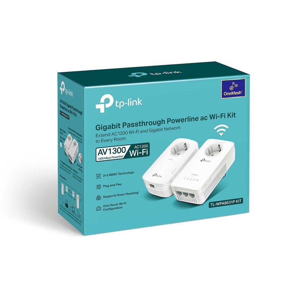 TP-Link TL-WPA8631P KIT AV1300 Gigabit Passthrough Powerline ac Wi-Fi Kit TP-Link TL-WPA8631P KIT AV1300 Gigabit Passthrough Powerline ac Wi-Fi Kit