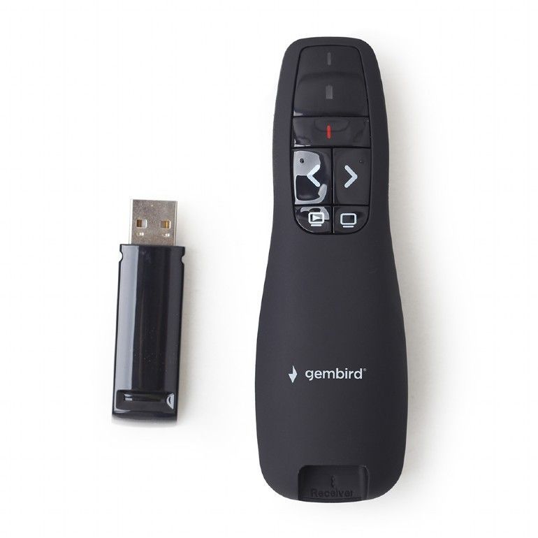 Gembird WP-L-12 Wireless Presenter Red Laser Black Gembird WP-L-12 Wireless Presenter Red Laser Black