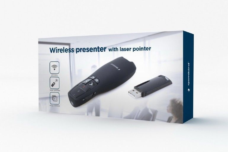 Gembird WP-L-12 Wireless Presenter Red Laser Black Gembird WP-L-12 Wireless Presenter Red Laser Black