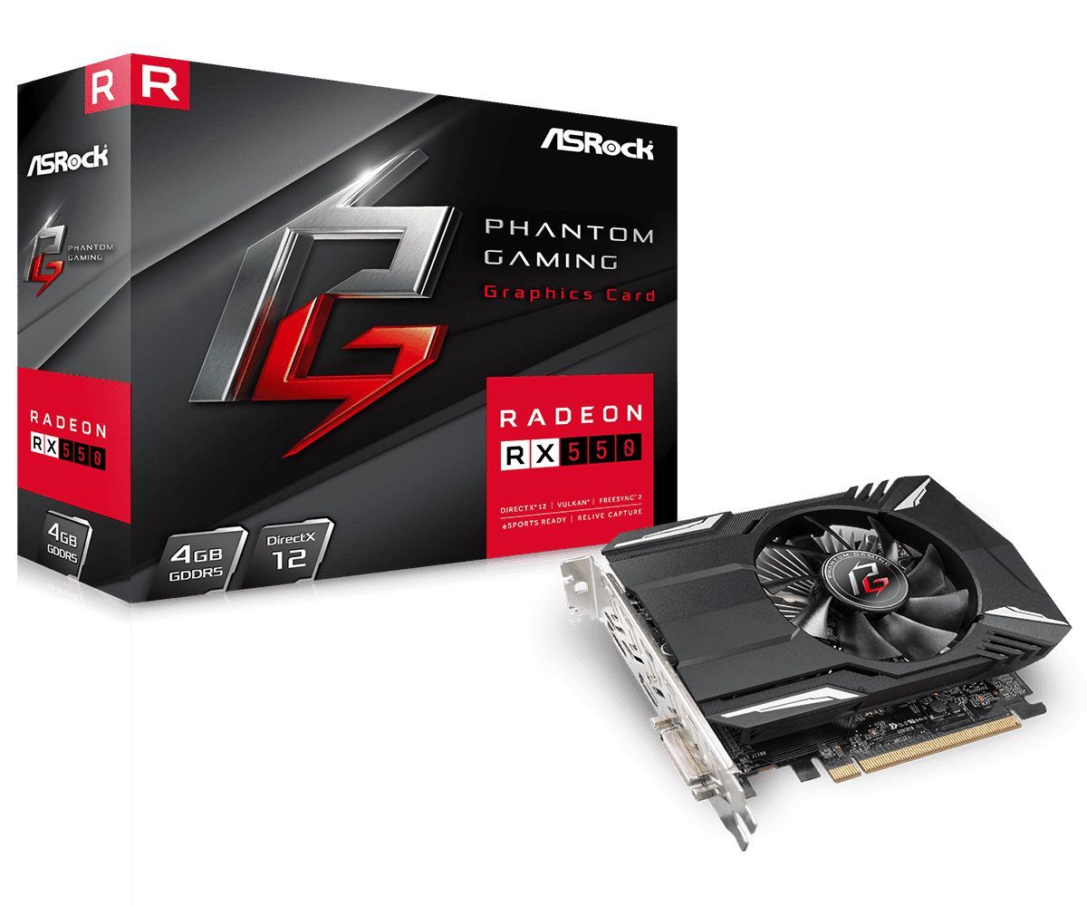 ASRock Radeon RX550 4G Phantom Gaming ASRock Radeon RX550 4G Phantom Gaming