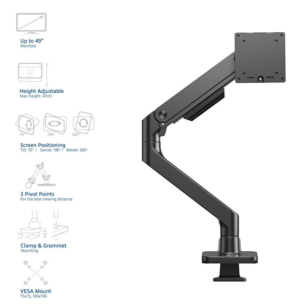 ACT AC8340 Single Monitor Arm Office Premium with Gas Spring ACT AC8340 Single Monitor Arm Office Premium with Gas Spring