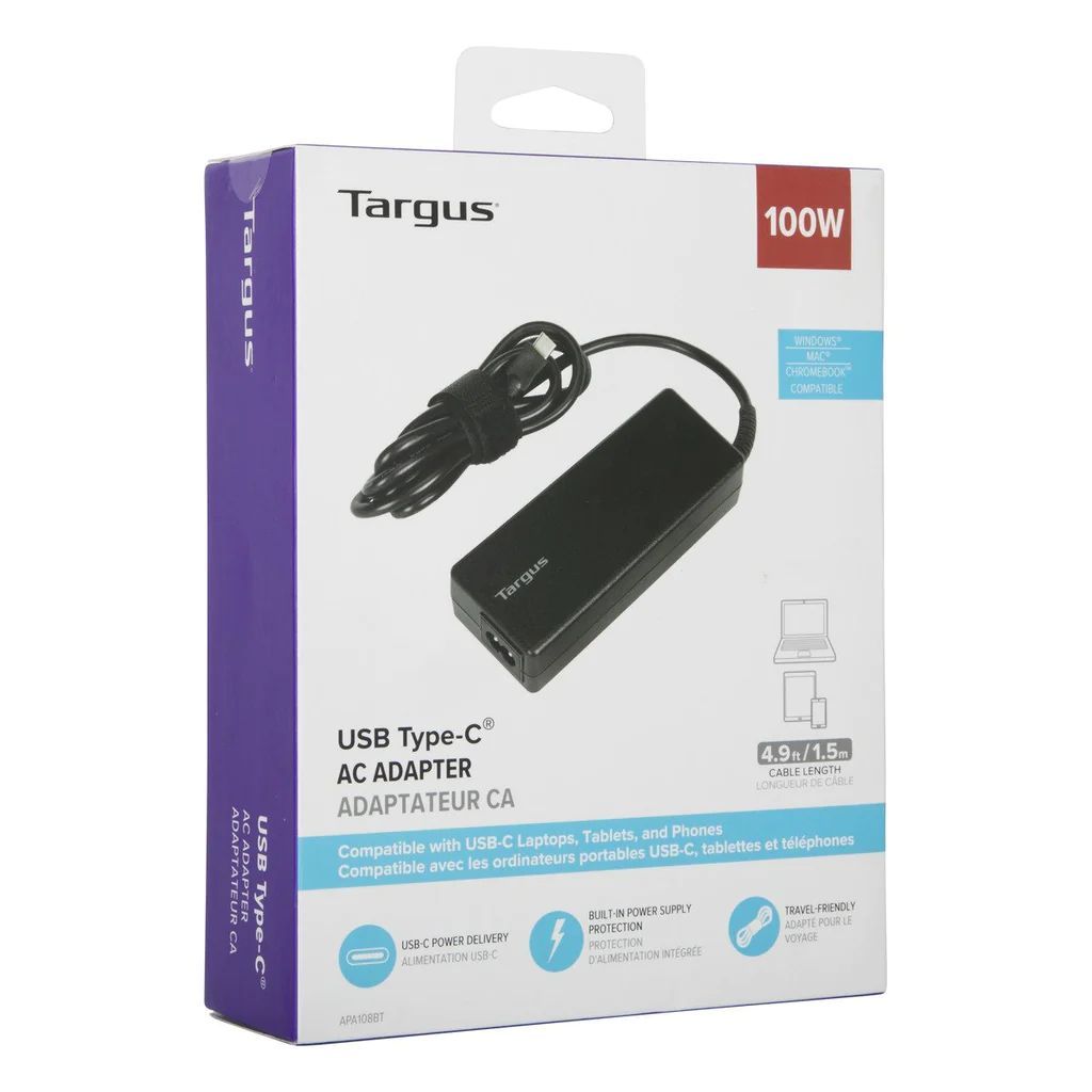 Targus 100W USB Type-C Charger Black Targus 100W USB Type-C Charger Black
