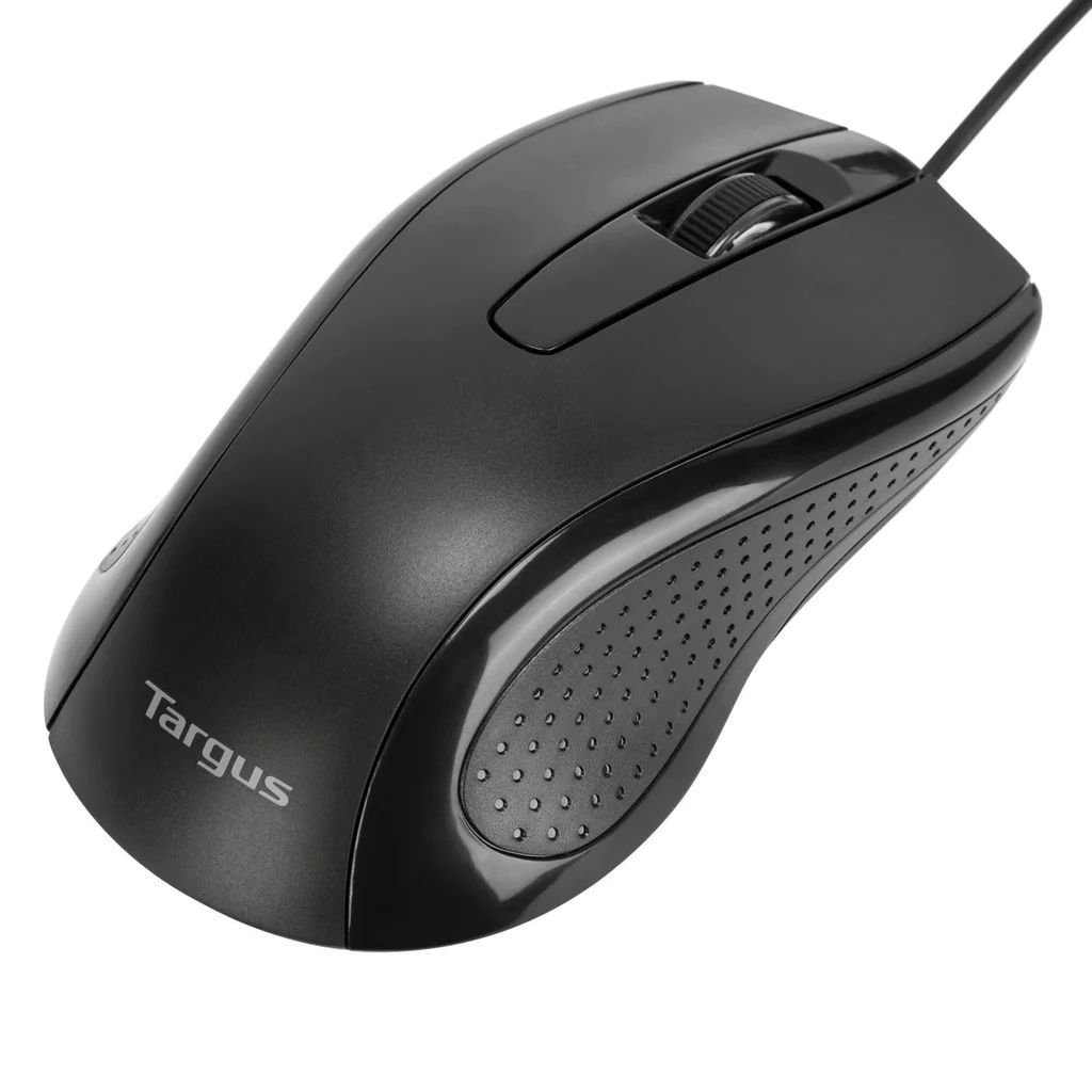 Targus Full-Size Optical Antimicrobial Wired Mouse Black Targus Full-Size Optical Antimicrobial Wired Mouse Black