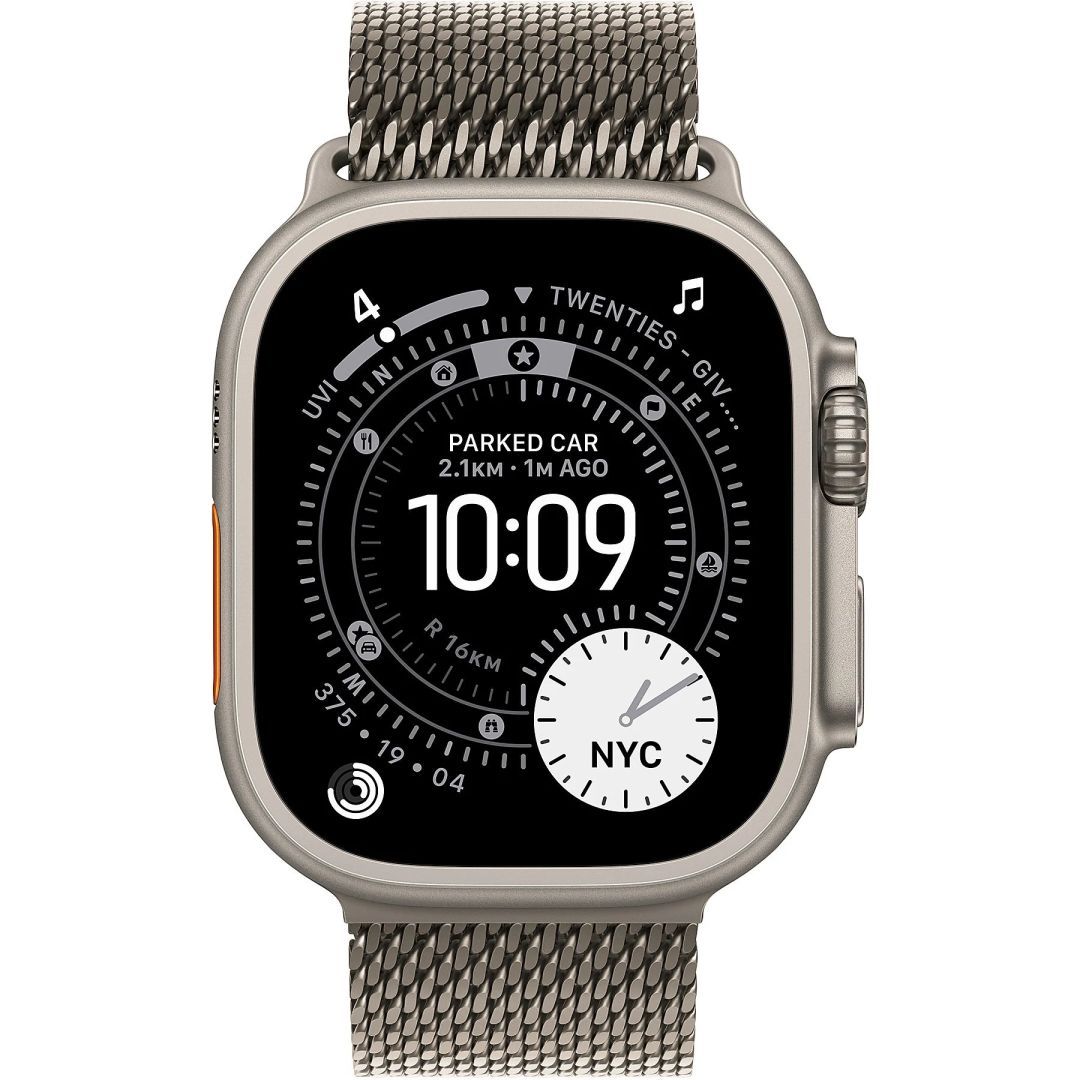Apple Watch Ultra 3 Cellular 49mm Natural Titanium Case with Natural Titanium Milanese Loop Medium Apple Watch Ultra 3 Cellular 49mm Natural Titanium Case with Natural Titanium Milanese Loop Medium