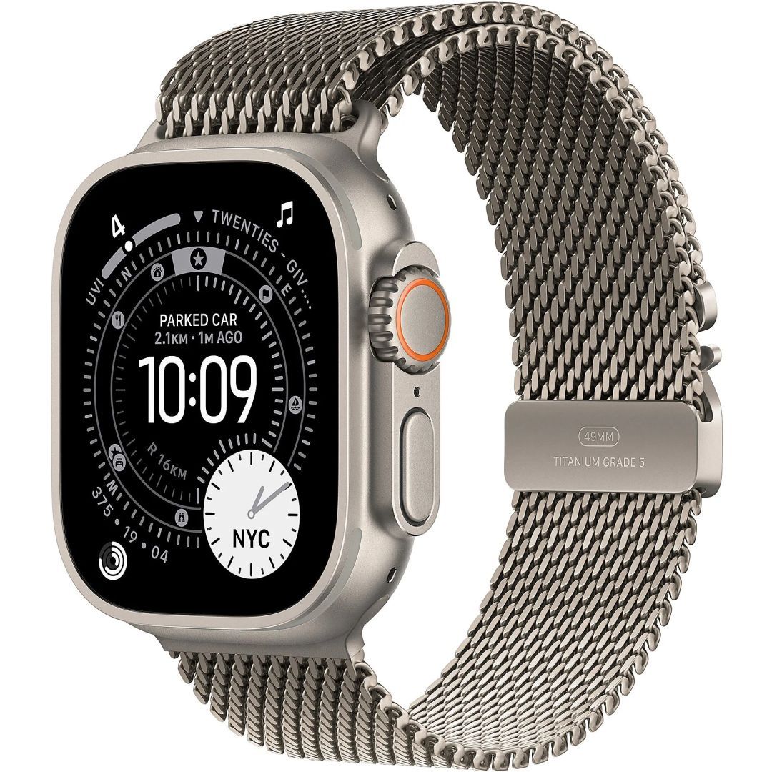 Apple Watch Ultra 3 Cellular 49mm Natural Titanium Case with Natural Titanium Milanese Loop Medium Apple Watch Ultra 3 Cellular 49mm Natural Titanium Case with Natural Titanium Milanese Loop Medium