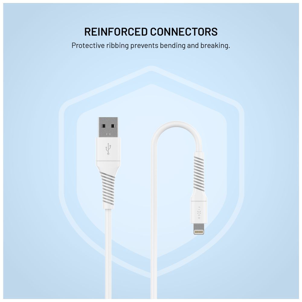 FIXED USB2.0 USB/Lightning kábel, 1,2m, fehér