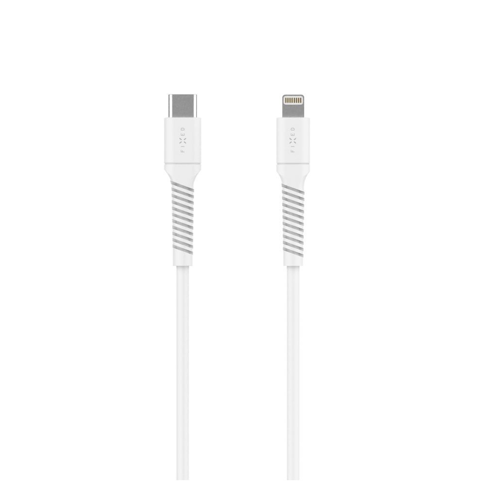 FIXED USB 2.0 hajlékony szilikon kábel USB-C/Lightning 1,2m, fehér FIXED USB 2.0 hajlékony szilikon kábel USB-C/Lightning 1,2m, fehér