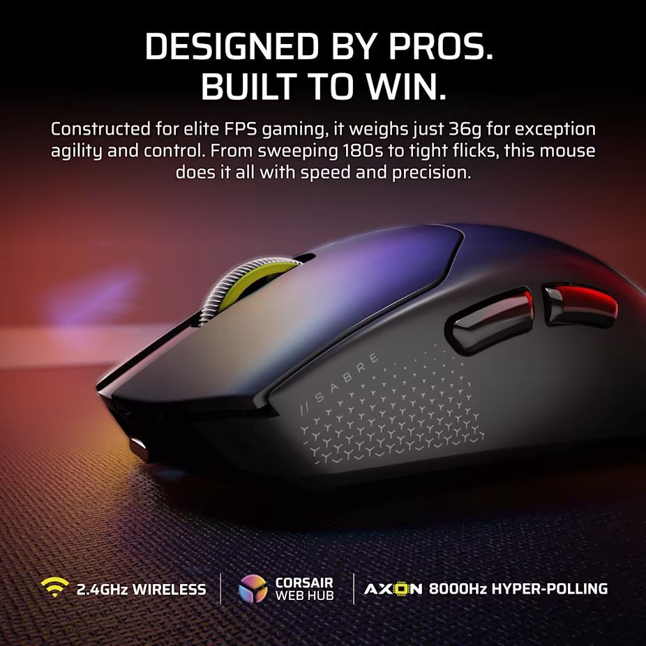 Corsair Sabre V2 Pro Ultralight Gaming Wireless Mouse Black