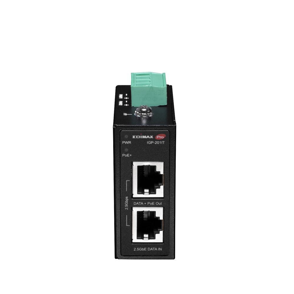 Edimax IGP-201IT Industrial IEEE 802.3at 2.5 Gigabit PoE+ DIN-Rail Injector Edimax IGP-201IT Industrial IEEE 802.3at 2.5 Gigabit PoE+ DIN-Rail Injector