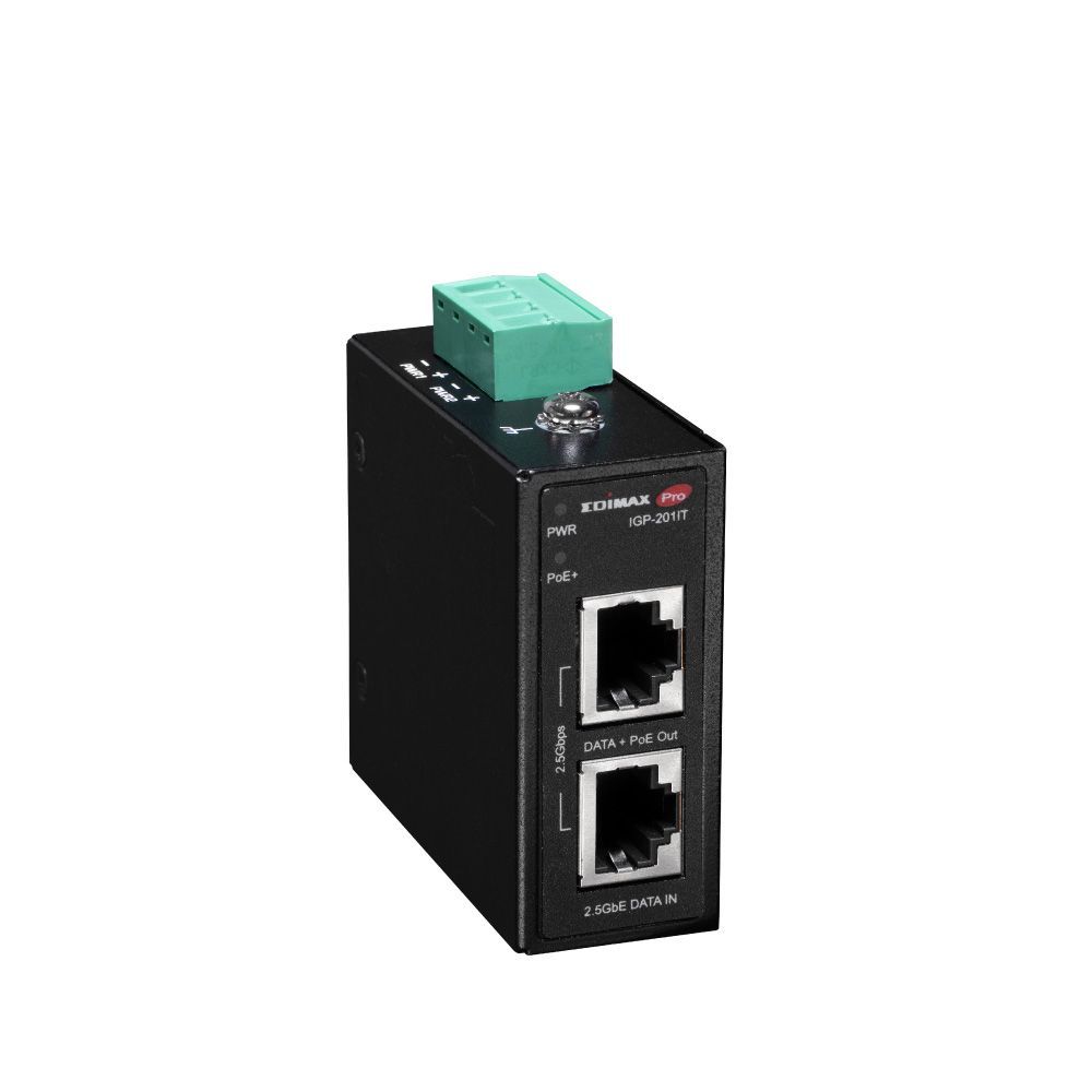 Edimax IGP-201IT Industrial IEEE 802.3at 2.5 Gigabit PoE+ DIN-Rail Injector Edimax IGP-201IT Industrial IEEE 802.3at 2.5 Gigabit PoE+ DIN-Rail Injector