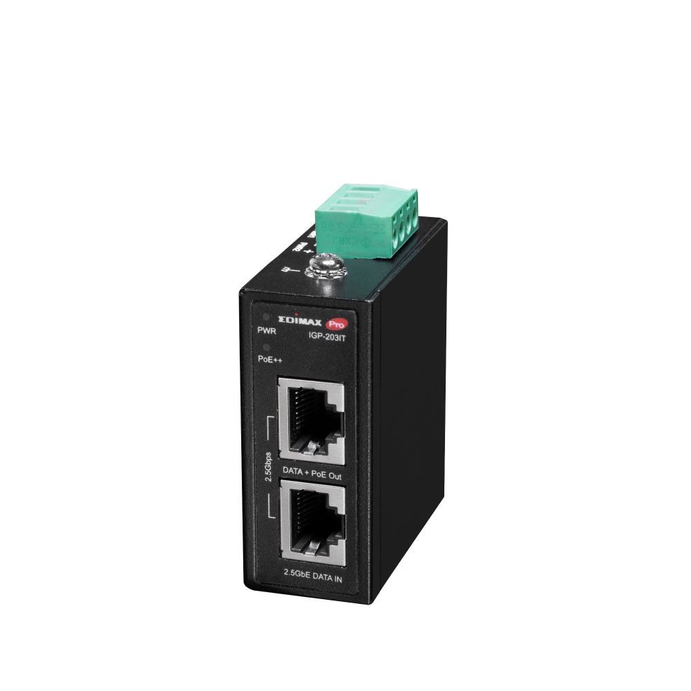 Edimax IGP-203IT Industrial IEEE 802.3bt 2.5 Gigabit 90W PoE++ Injector Edimax IGP-203IT Industrial IEEE 802.3bt 2.5 Gigabit 90W PoE++ Injector
