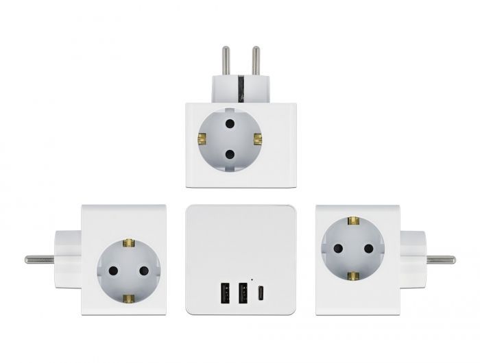 DeLock Multi Socket Cube Hálózati Elosztó 3DIN Fali White DeLock Multi Socket Cube Hálózati Elosztó 3DIN Fali White