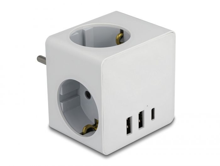 DeLock Multi Socket Cube Hálózati Elosztó 3DIN Fali White DeLock Multi Socket Cube Hálózati Elosztó 3DIN Fali White