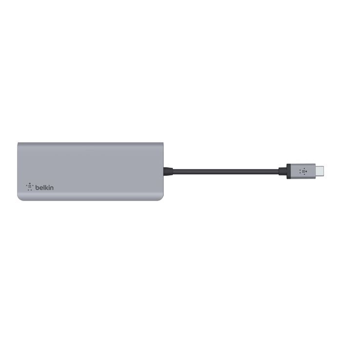 Belkin Connect USB-C 7-in-1 Multiport Hub Adapter Grey