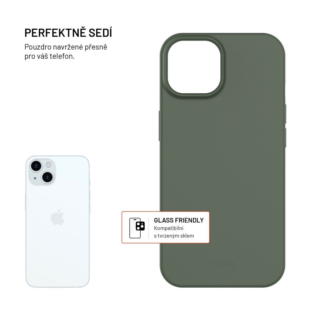 FIXED újrahasznosított TPU hátlap Apple iPhone 15 készülékhez, zöld