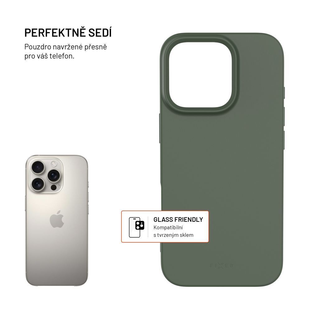 FIXED újrahasznosított TPU hátlap Apple iPhone 16 Pro készülékhez, zöld