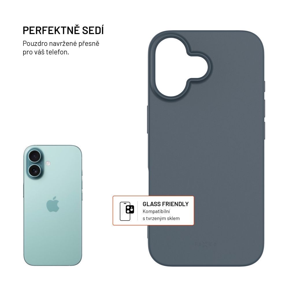 FIXED újrahasznosított TPU hátlap Apple iPhone 16 készülékhez, kék