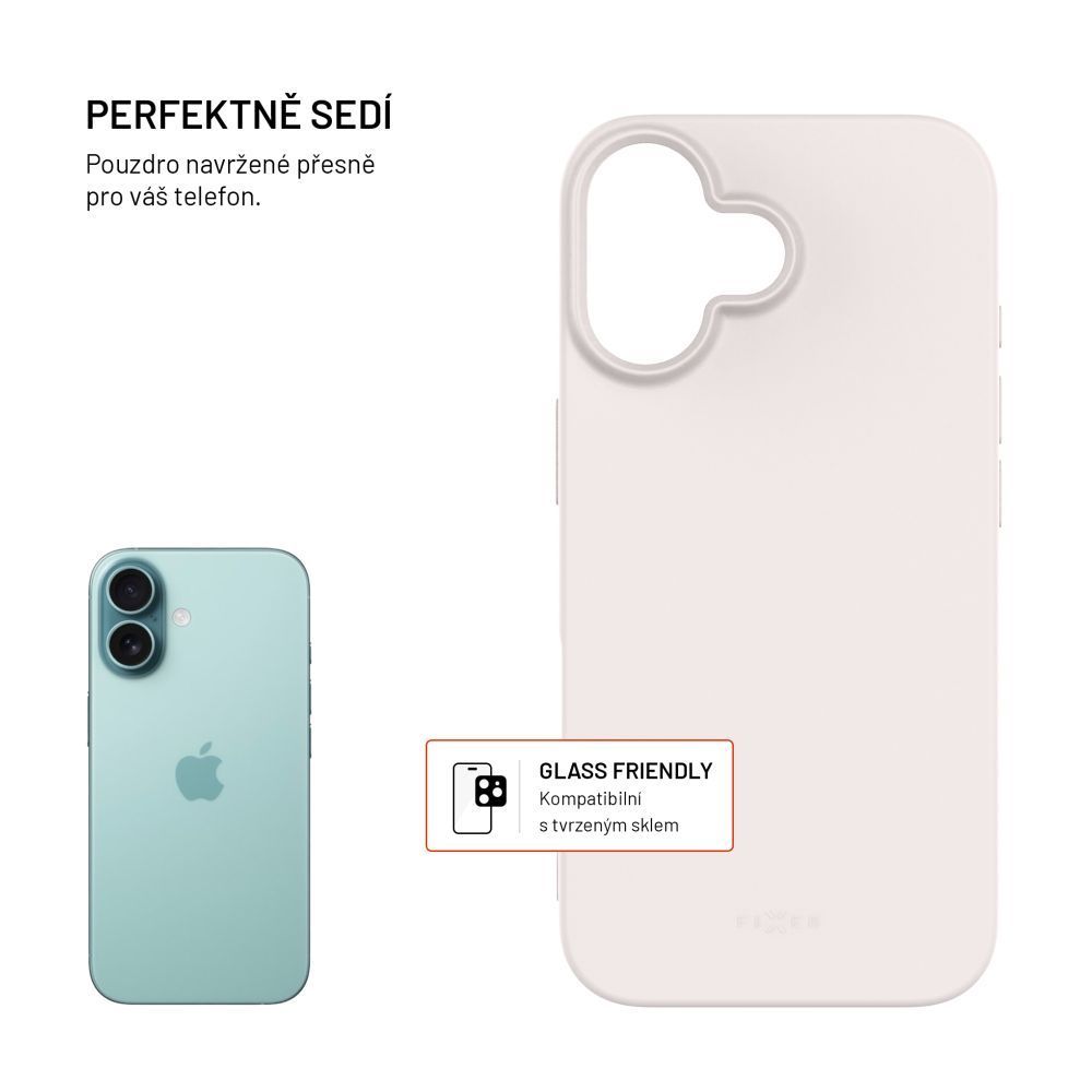 FIXED újrahasznosított TPU hátlap Apple iPhone 16 készülékhez, szürke FIXED újrahasznosított TPU hátlap Apple iPhone 16 készülékhez, szürke