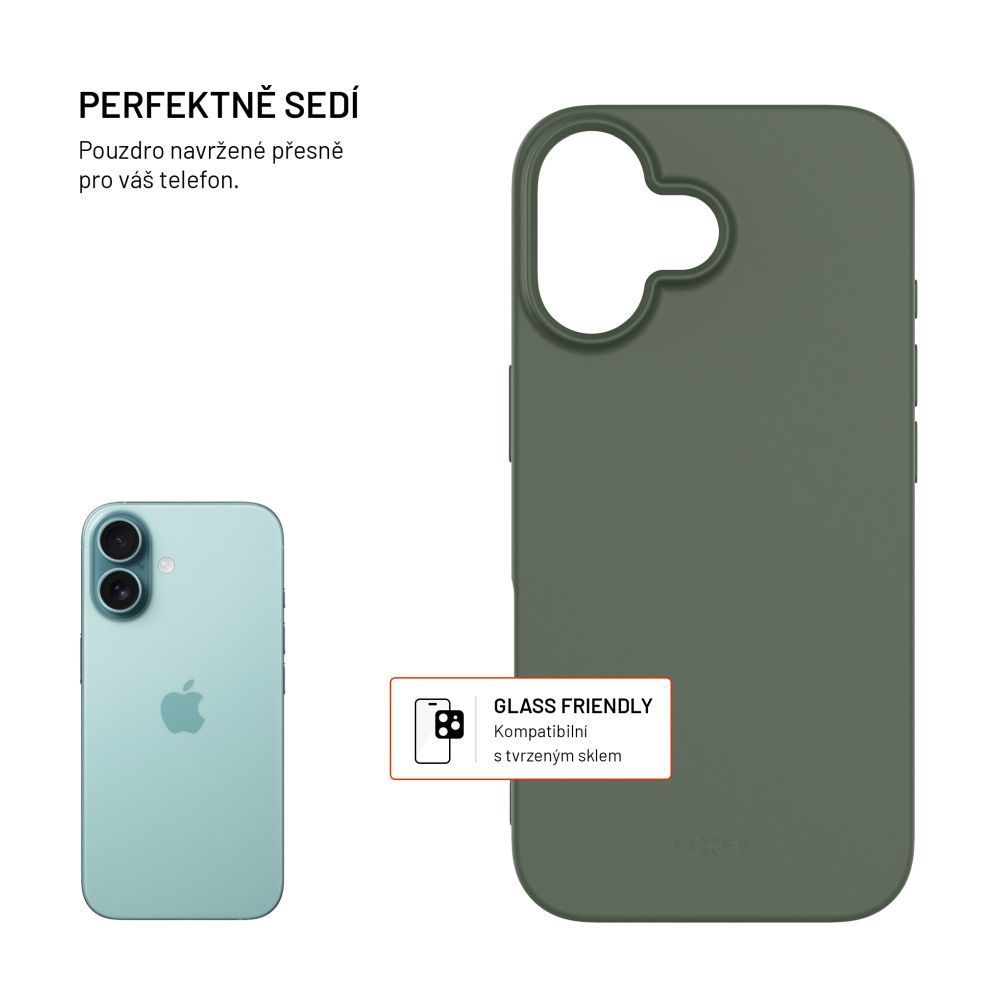 FIXED újrahasznosított TPU hátlap Apple iPhone 16 készülékhez, zöld