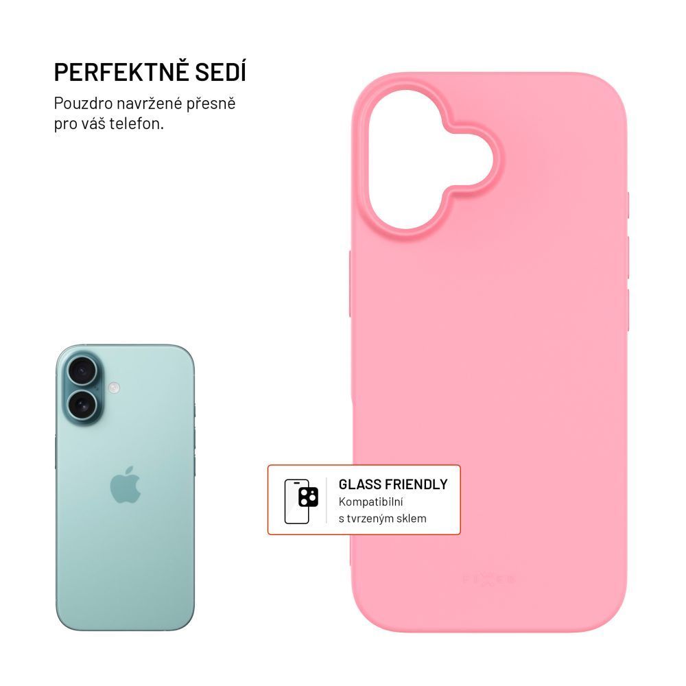 FIXED újrahasznosított TPU hátlap Apple iPhone 16 készülékhez, rózsaszín FIXED újrahasznosított TPU hátlap Apple iPhone 16 készülékhez, rózsaszín