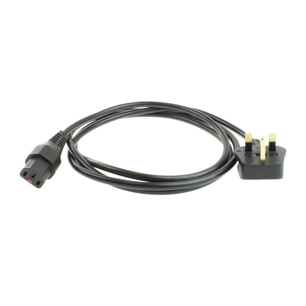 ACT Powercord UK male to C13 IEC Lock 2m Black ACT Powercord UK male to C13 IEC Lock 2m Black