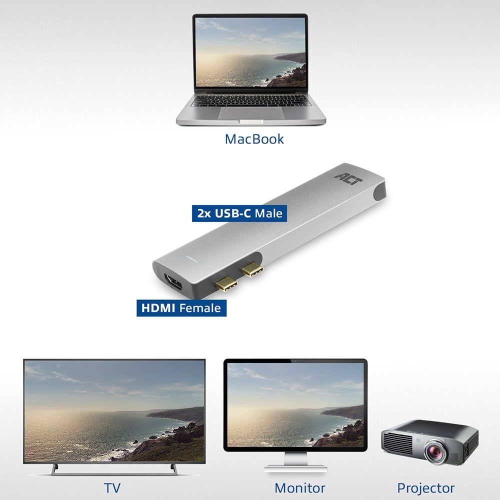 ACT AC7025 USB-C - Thunderbolt 3 to HDMI 4K adapter ACT AC7025 USB-C - Thunderbolt 3 to HDMI 4K adapter