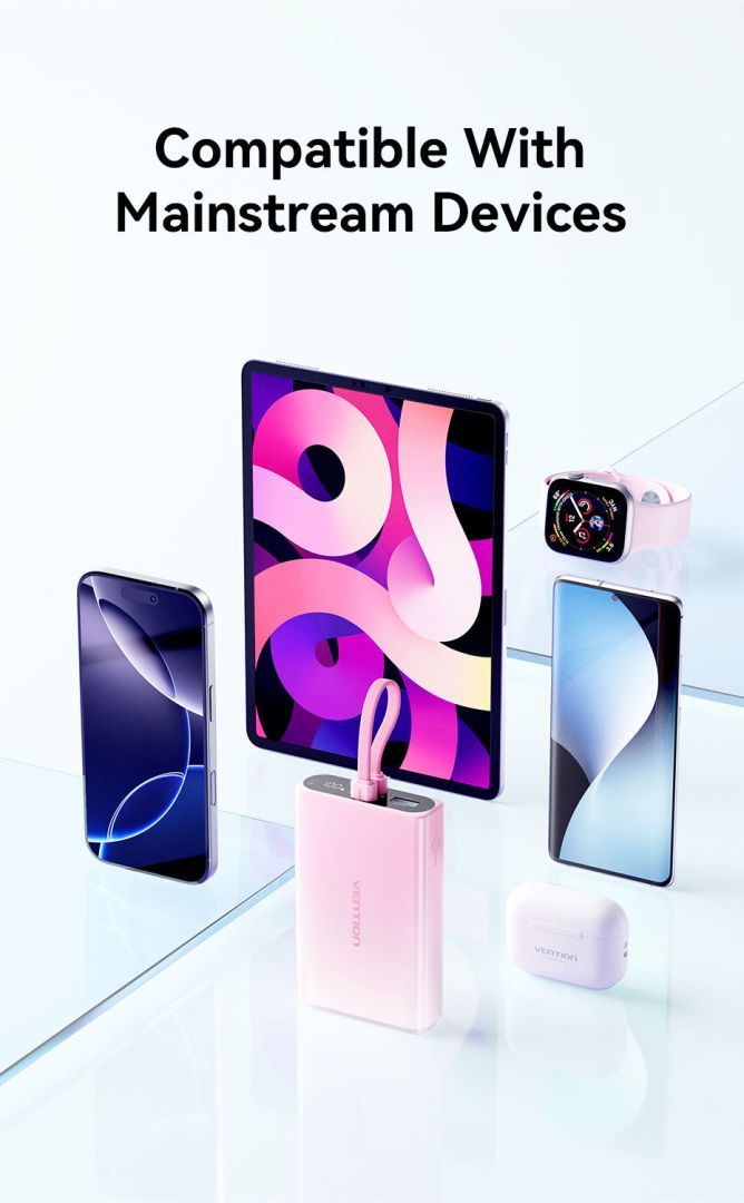 Vention 10000mAh Power Bank Gradient Pink