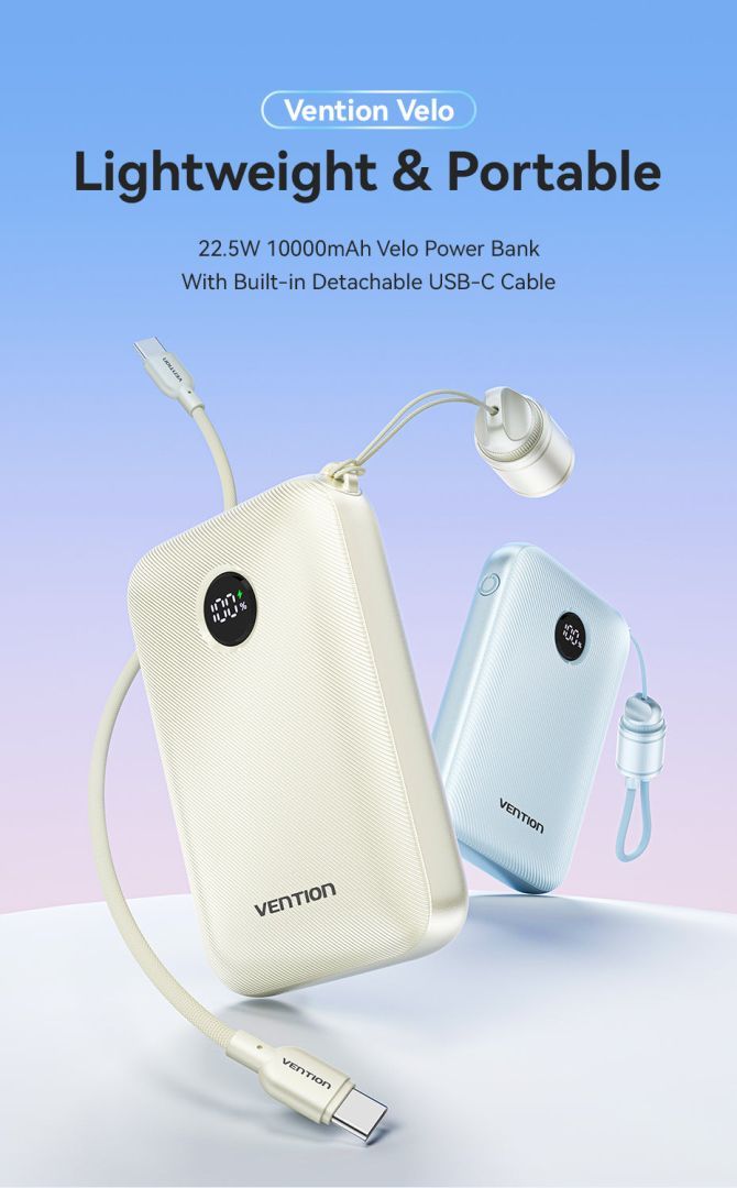 Vention 10000mAh Power Bank Blue