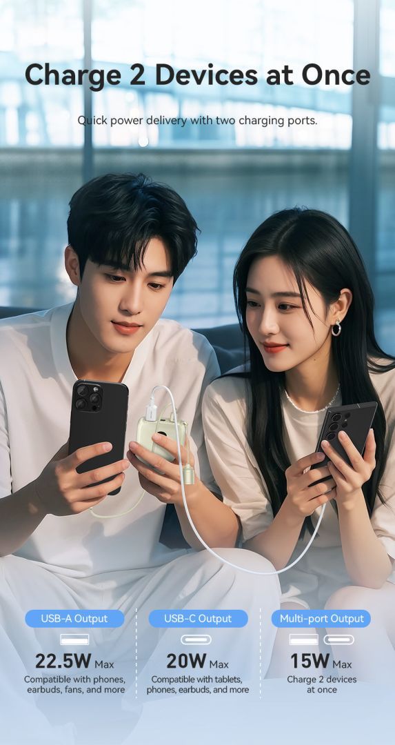 Vention 10000mAh Power Bank Blue