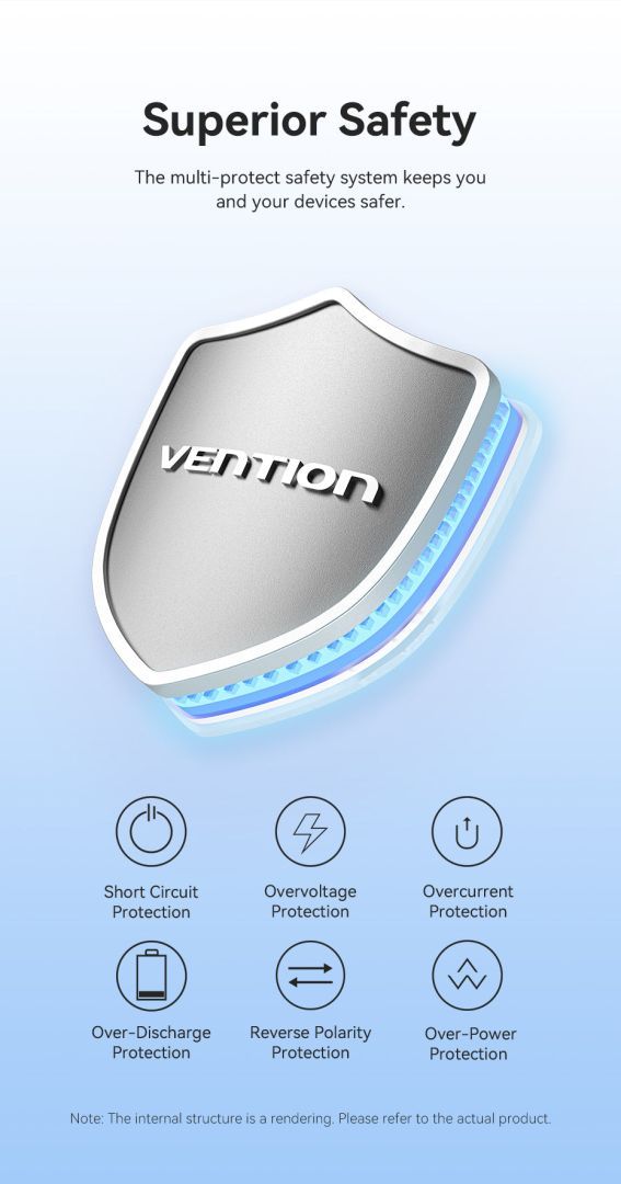 Vention 10000mAh Power Bank Blue