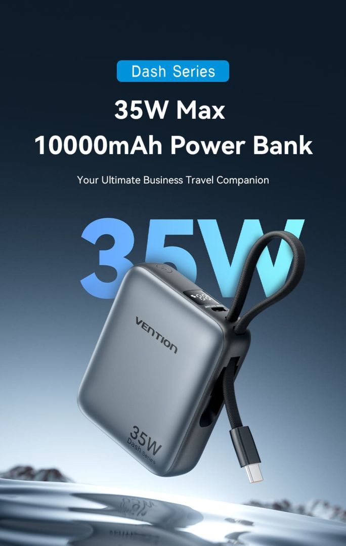 Vention 10000mAh Power Bank Grey
