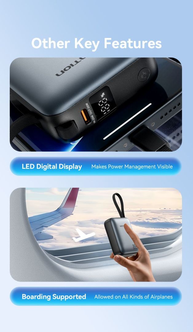 Vention 10000mAh Power Bank Grey