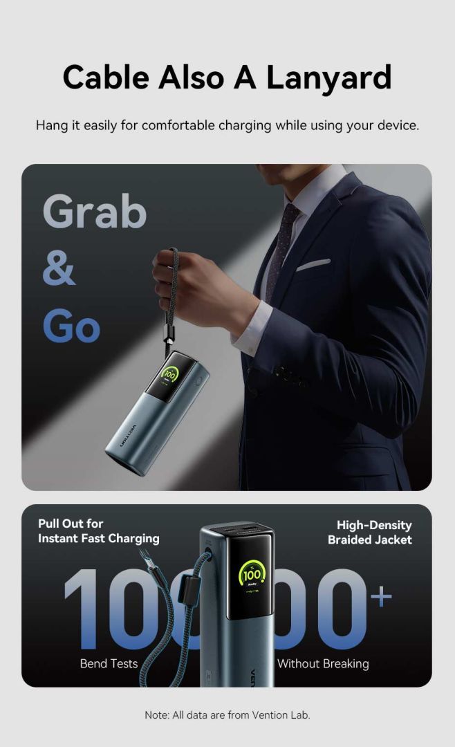 Vention 20000mAh Power Bank Grey