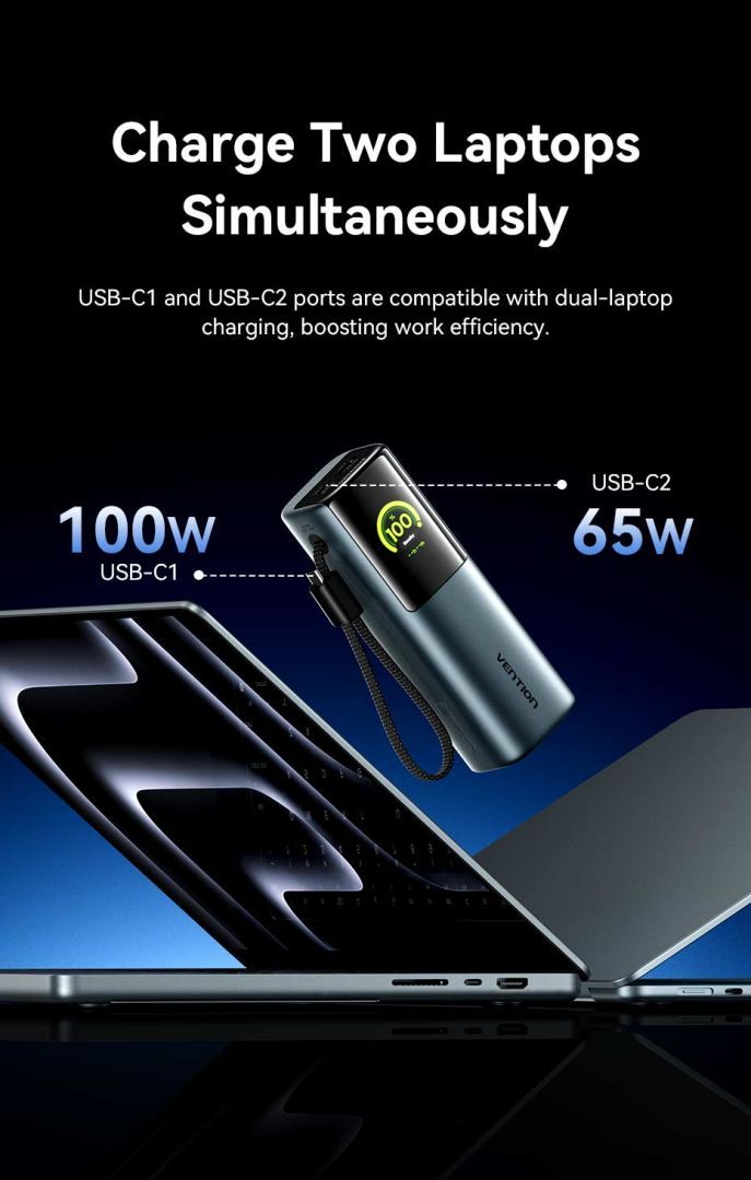 Vention 20000mAh Power Bank Grey