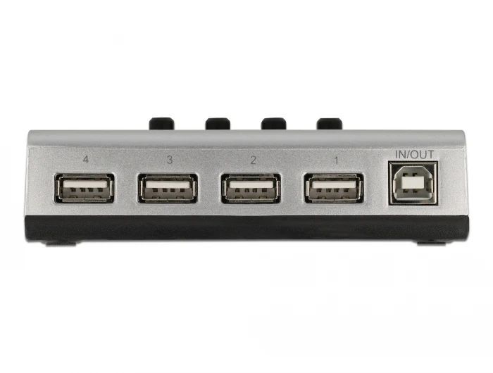 DeLock 4-portos USB2.0 HUB with Switches Silver/Black DeLock 4-portos USB2.0 HUB with Switches Silver/Black