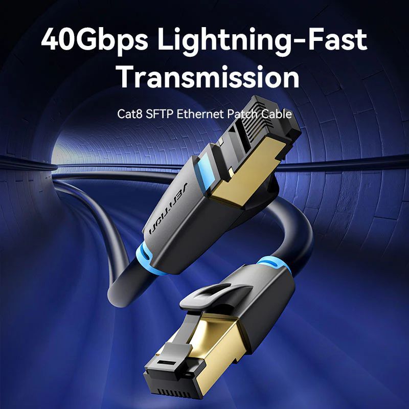 Vention CAT8 S-FTP Patch Cable 1m Black Vention CAT8 S-FTP Patch Cable 1m Black