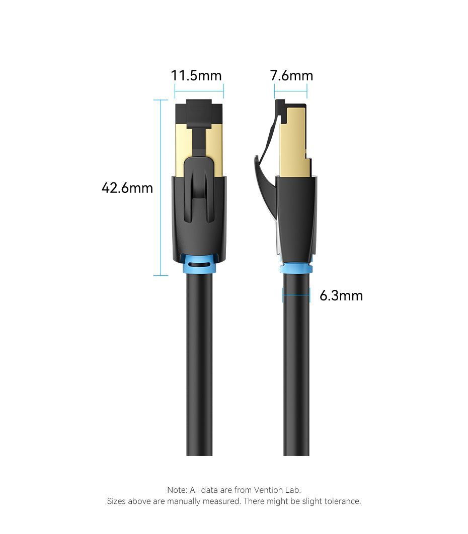 Vention CAT8 S-FTP Patch Cable 1m Black Vention CAT8 S-FTP Patch Cable 1m Black