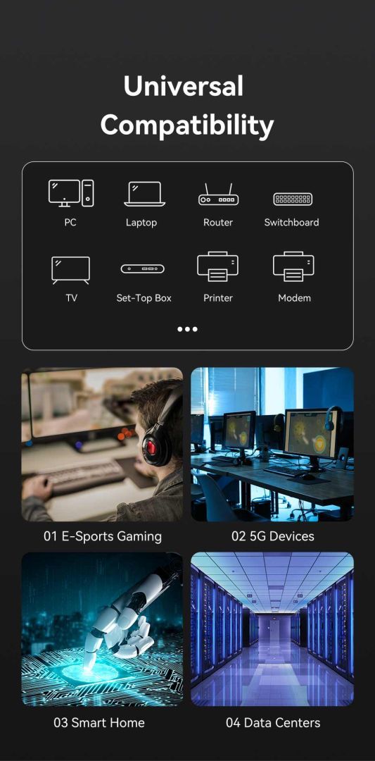 Vention CAT8 S-FTP Patch Cable 3m Black Vention CAT8 S-FTP Patch Cable 3m Black