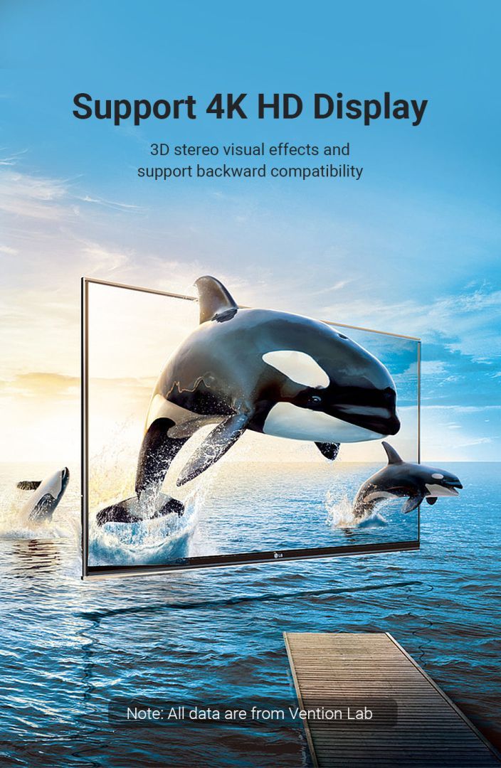 Vention HDMI 270 Degree Male to Female Vertical Flat Adapter Black