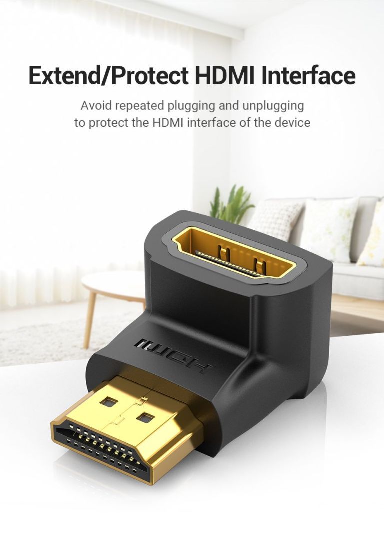 Vention HDMI 90 Degree Male to Female Adapter Black