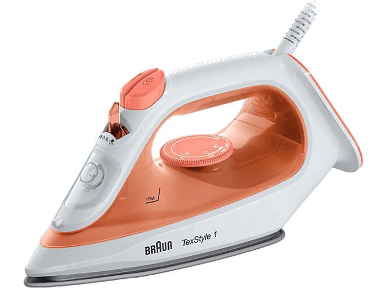 Braun TexStyle 1 Steam Iron SI 1009 Gőzölős Vasaló Orange/White Braun TexStyle 1 Steam Iron SI 1009 Gőzölős Vasaló Orange/White