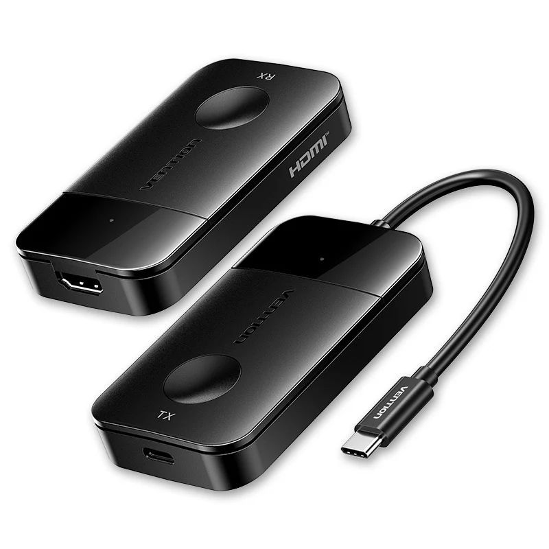 Vention Wireless USB-C to HDMI Transmitter and Receiver Black Vention Wireless USB-C to HDMI Transmitter and Receiver Black
