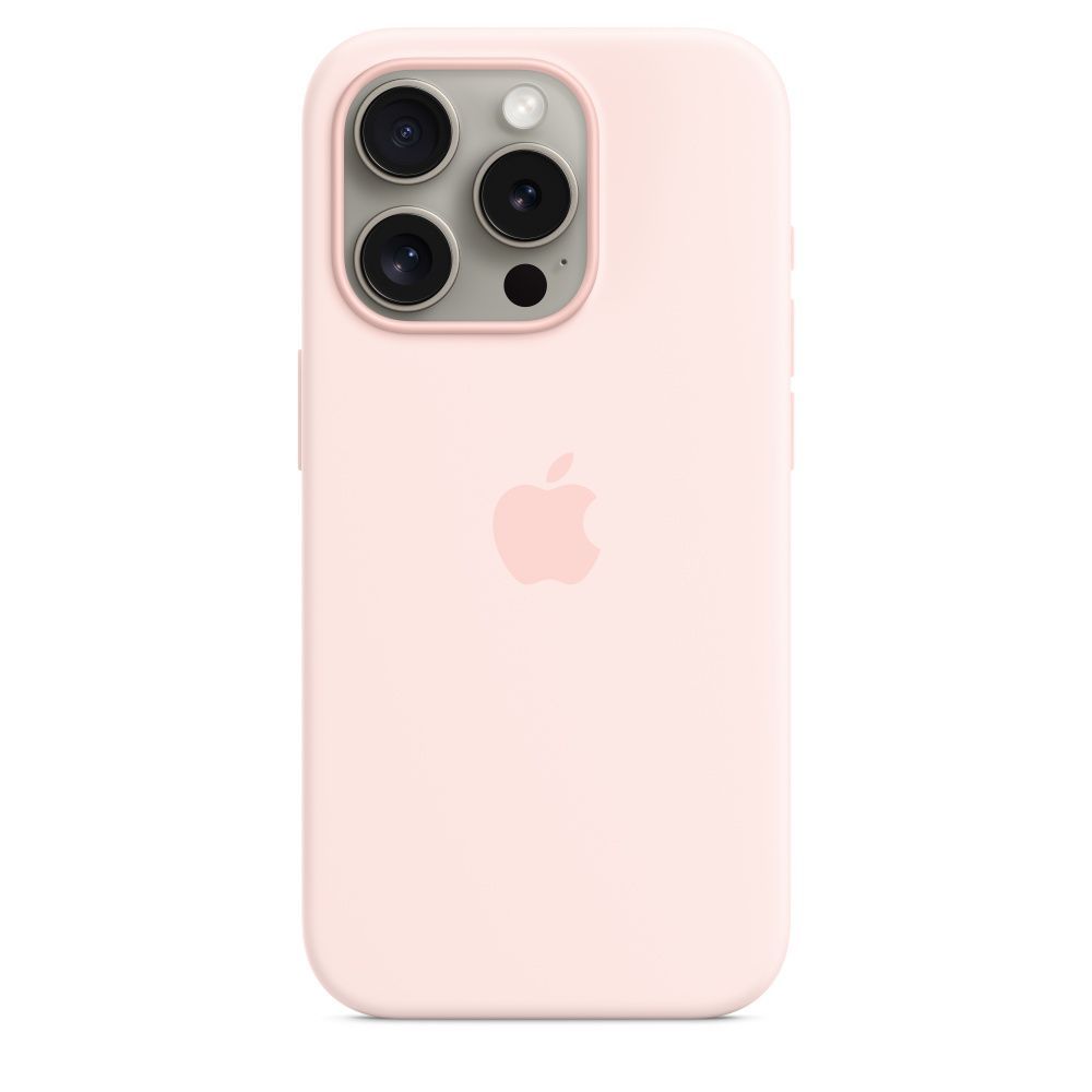 Apple iPhone 15 Pro Silicone Case with MagSafe Light Pink Apple iPhone 15 Pro Silicone Case with MagSafe Light Pink