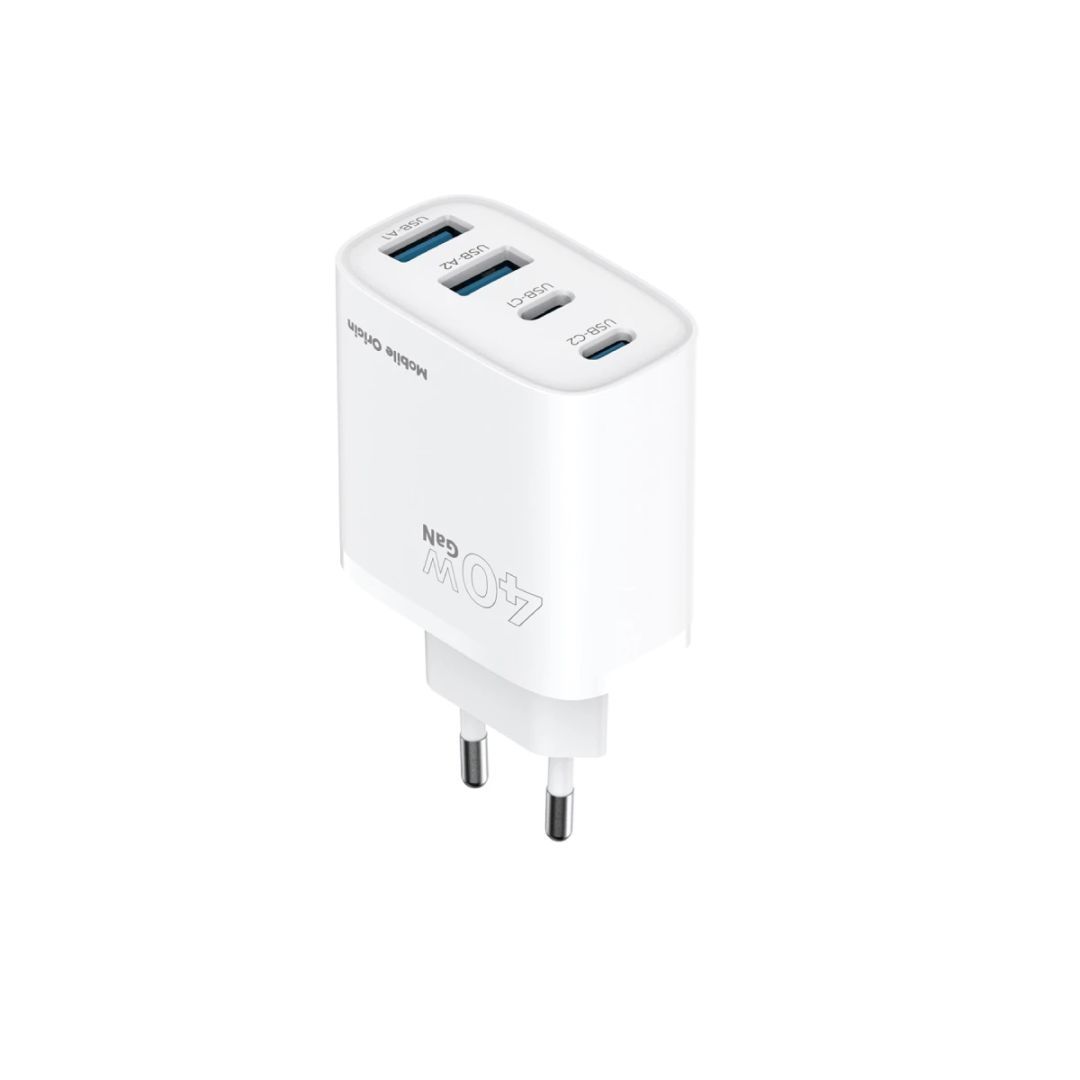 Mobile Origin 40W GaN Wall Charger PW22 2x USB-C+2x USB-A White
