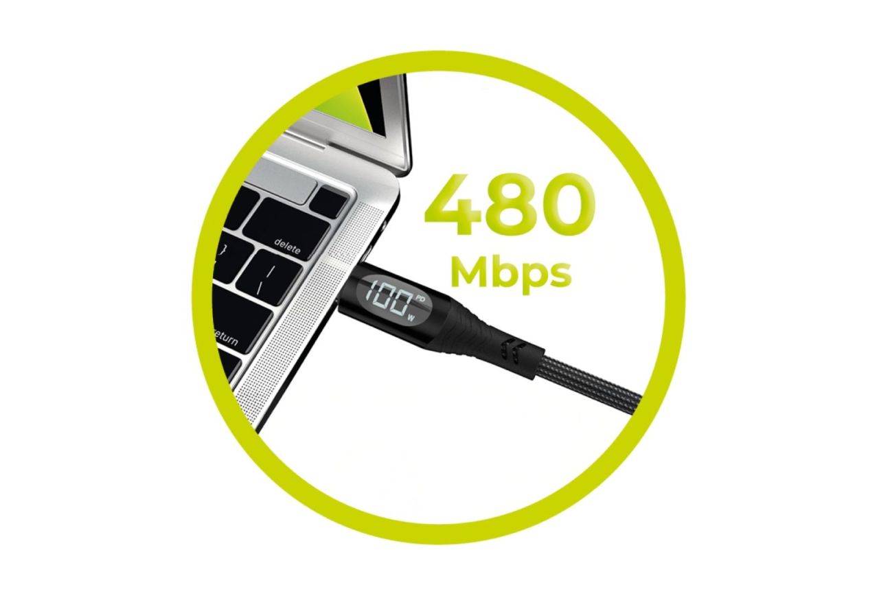 Mobile Origin 100W Display Cable USB-C to USB-C 1,5m Black