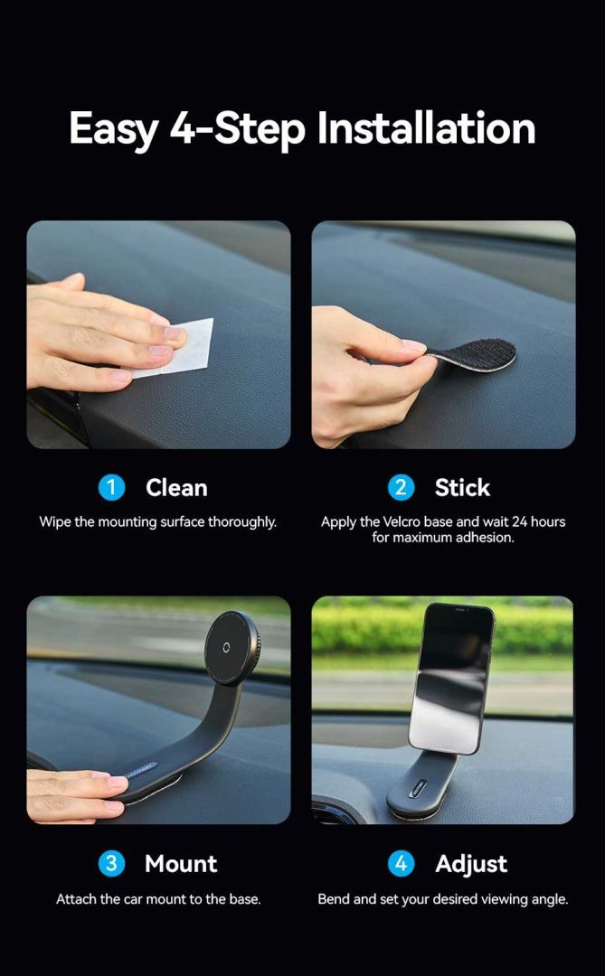 Vention Wireless Car Mount Charger Black Vention Wireless Car Mount Charger Black