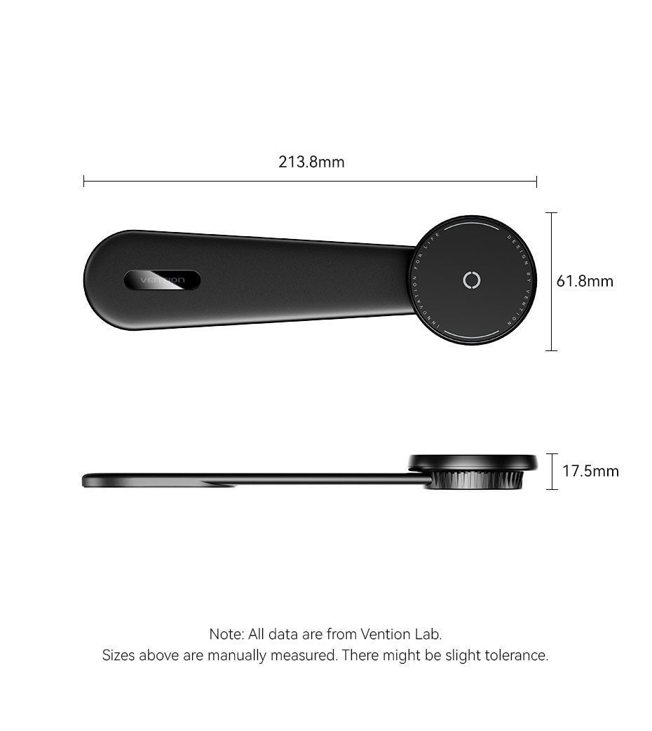 Vention Wireless Car Mount Charger Black Vention Wireless Car Mount Charger Black